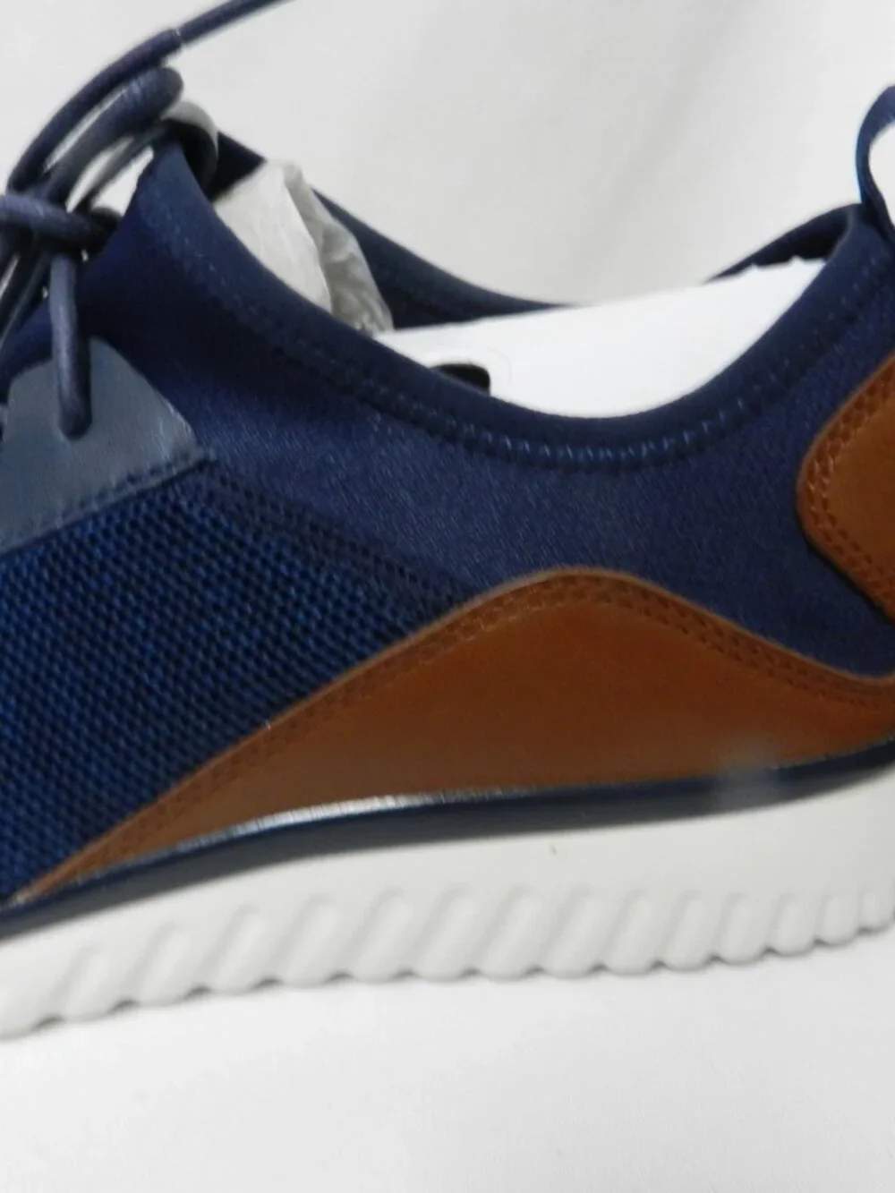 Cole Haan Grand Sport Sneakers Knit w/ Leather blue brown Men NIB NEW Size Sz 10 - Picture 12 of 16